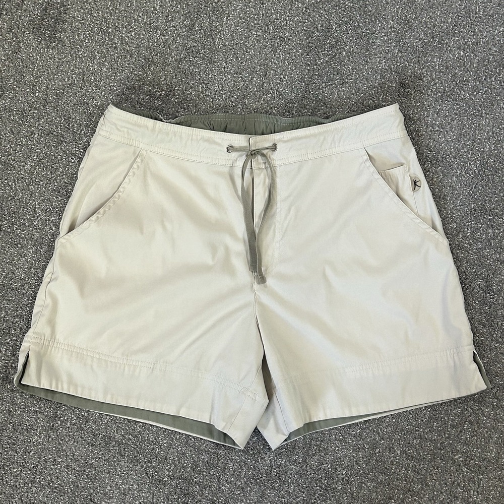 Danskin Now Beige Chino Shorts - Women's MED 8/10 Stretch Drawstring EUC